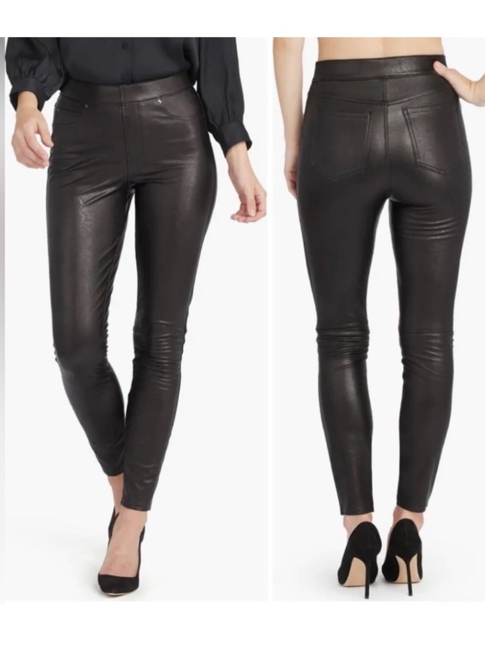💗NWT Spanx Like Leather Skinny Pant in Classic Black - Size X-Small